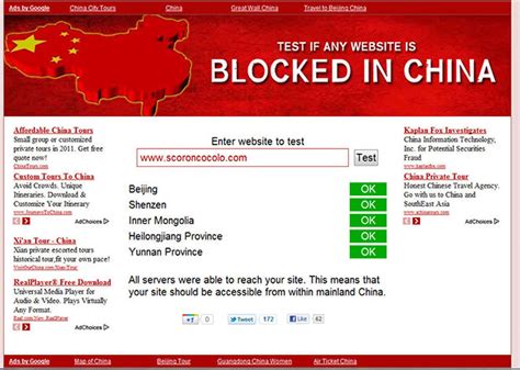 List of websites blocked in mainland China